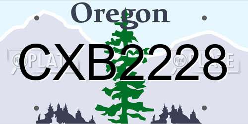 CXB2228 Oregon License Plate