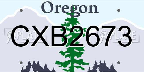 CXB2673 Oregon License Plate