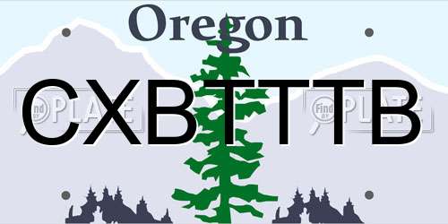 CXBTTTB Oregon License Plate