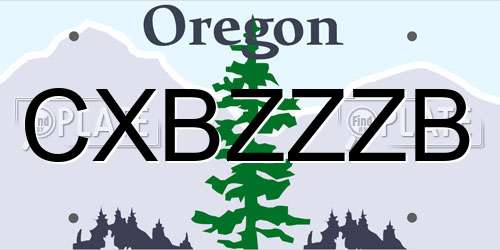 CXBZZZB Oregon License Plate