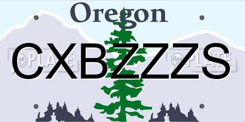 CXBZZZS Oregon License Plate