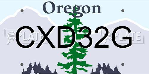 CXD32G Oregon License Plate