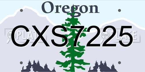 CXS7225 Oregon License Plate