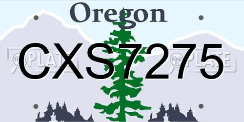 CXS7275 Oregon License Plate