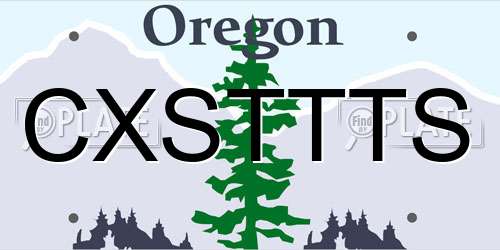 CXSTTTS Oregon License Plate