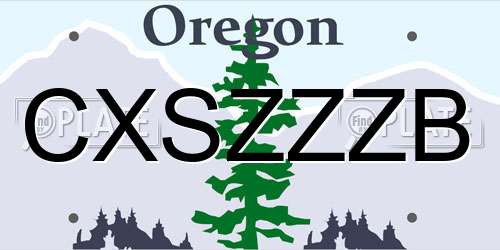 CXSZZZB Oregon License Plate