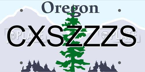 CXSZZZS Oregon License Plate