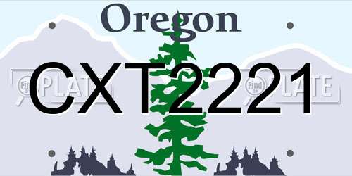 CXT2221 Oregon License Plate