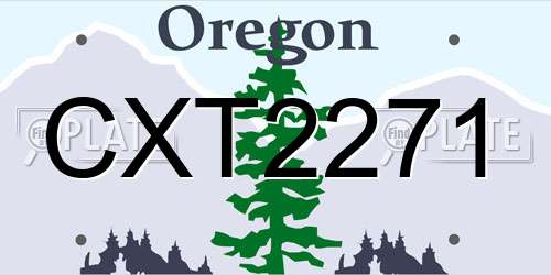 CXT2271 Oregon License Plate
