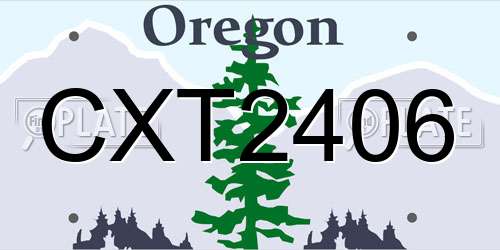 CXT2406 Oregon License Plate