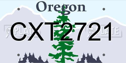 CXT2721 Oregon License Plate