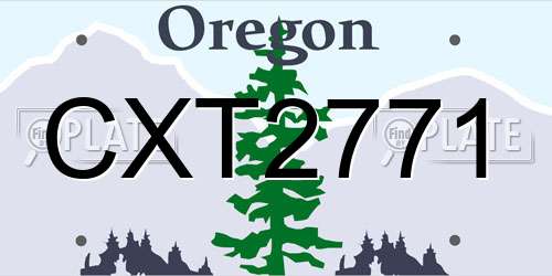 CXT2771 Oregon License Plate