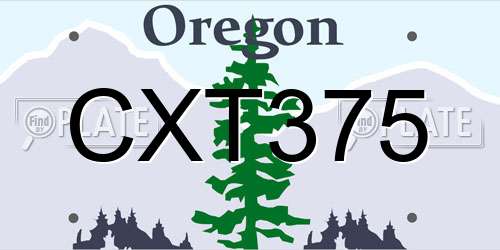 CXT375 Oregon License Plate