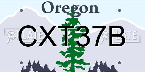 CXT37B Oregon License Plate