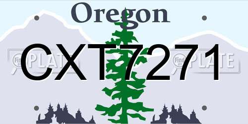CXT7271 Oregon License Plate