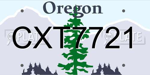 CXT7721 Oregon License Plate