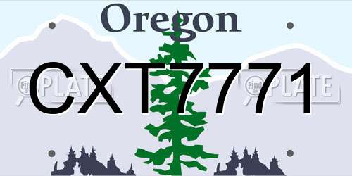 CXT7771 Oregon License Plate