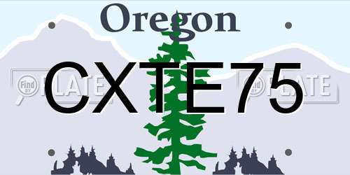CXTE75 Oregon License Plate