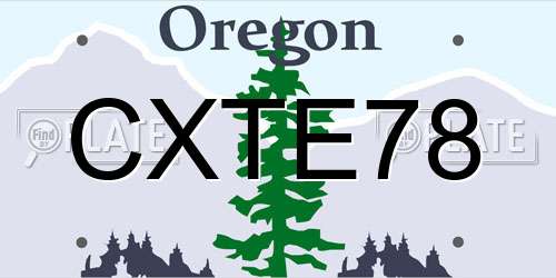 CXTE78 Oregon License Plate