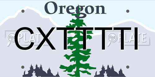 CXTTTTI Oregon License Plate