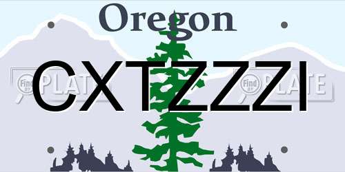 CXTZZZI Oregon License Plate