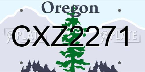 CXZ2271 Oregon License Plate