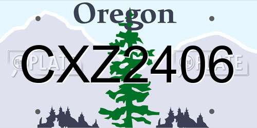 CXZ2406 Oregon License Plate