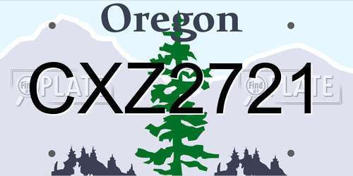 CXZ2721 Oregon License Plate