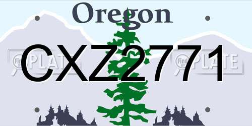 CXZ2771 Oregon License Plate