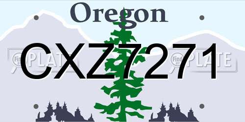 CXZ7271 Oregon License Plate