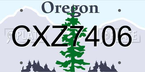 CXZ7406 Oregon License Plate