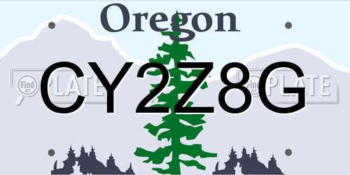 CY2Z8G Oregon License Plate