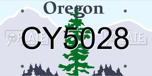 CY5028 Oregon License Plate