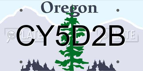 CY5D2B Oregon License Plate