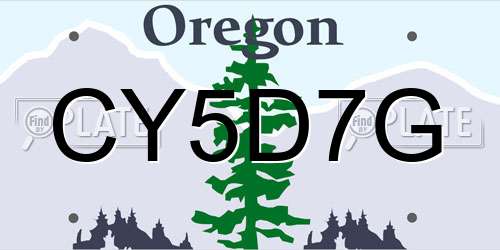 CY5D7G Oregon License Plate