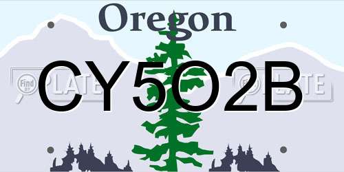 CY5O2B Oregon License Plate