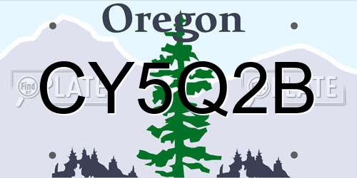 CY5Q2B Oregon License Plate