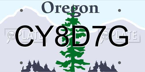 CY8D7G Oregon License Plate