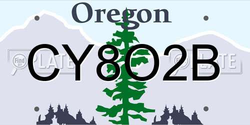 CY8O2B Oregon License Plate