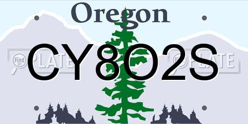 CY8O2S Oregon License Plate