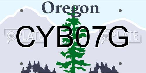 CYB07G Oregon License Plate