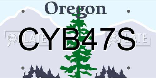 CYB47S Oregon License Plate