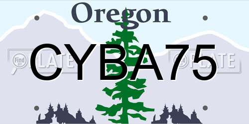 CYBA75 Oregon License Plate