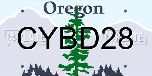 CYBD28 Oregon License Plate