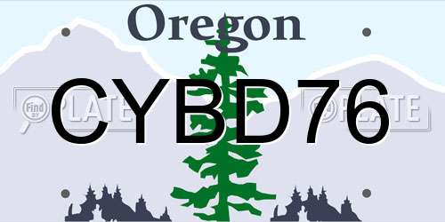 CYBD76 Oregon License Plate