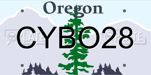CYBO28 Oregon License Plate