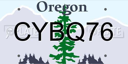 CYBQ76 Oregon License Plate