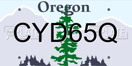 CYD65Q Oregon License Plate