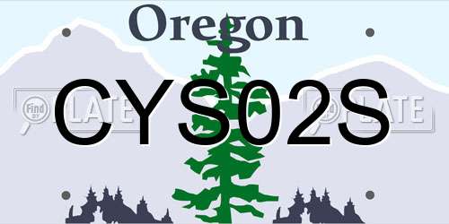 CYS02S Oregon License Plate