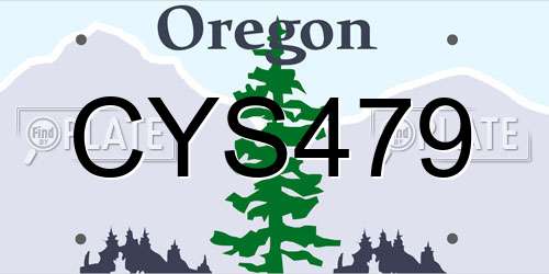 CYS479 Oregon License Plate